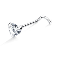 Heart CZ Curved Nose Stud NSKB-114