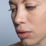 Heart CZ Curved Nose Stud NSKB-114