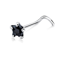 Prong Set Stone Curved Nose Stud NSKB-115