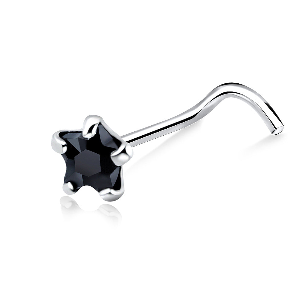 Prong Set Stone Curved Nose Stud NSKB-115