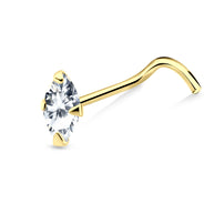 Marquise CZ Curved Nose Stud NSKB-160