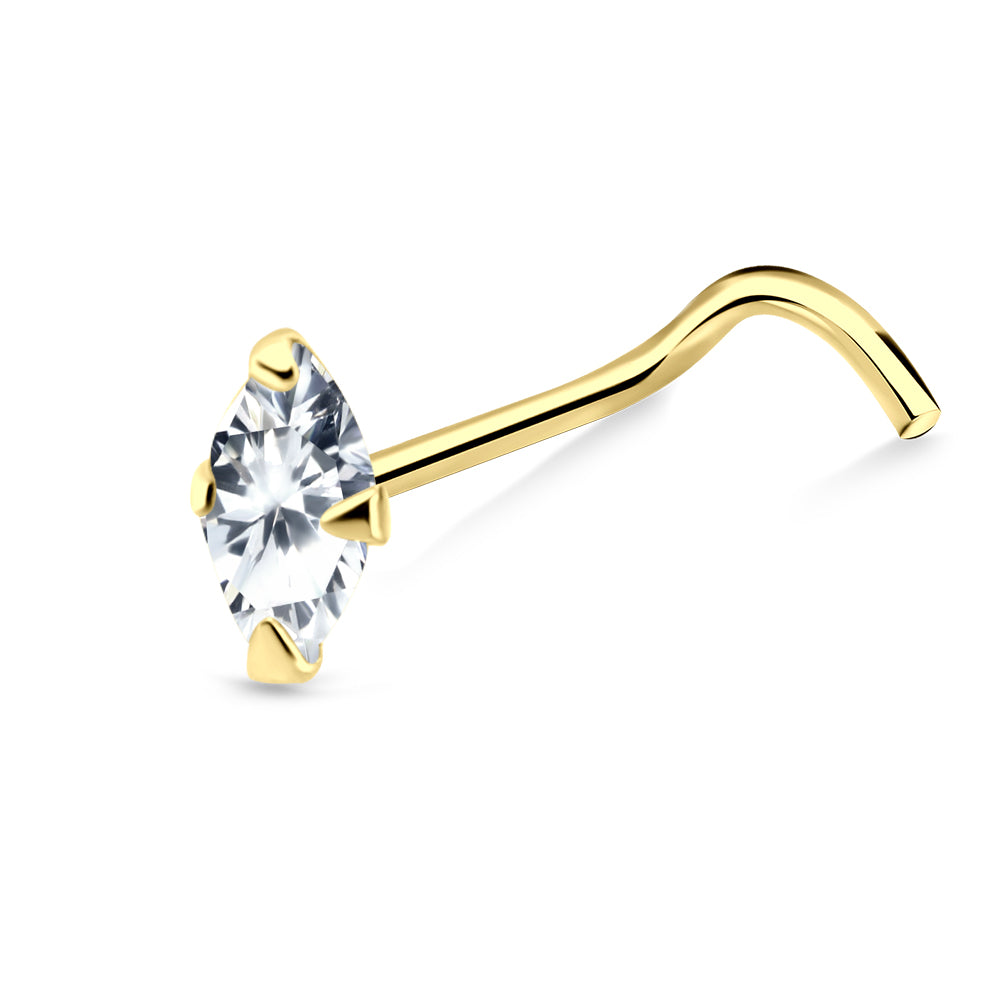 Marquise CZ Curved Nose Stud NSKB-160