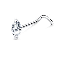 Marquise CZ Curved Nose Stud NSKB-160