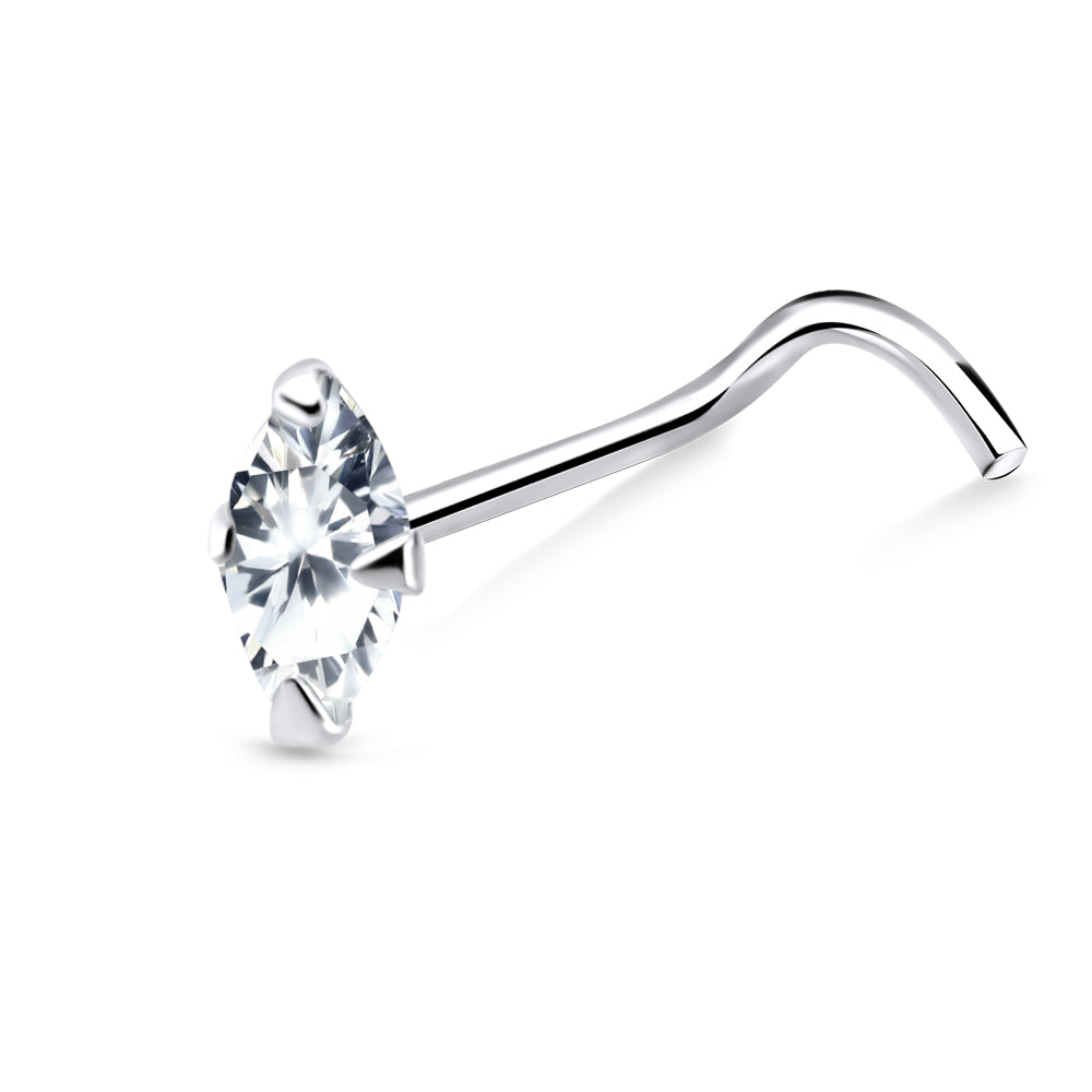 Marquise CZ Curved Nose Stud NSKB-160