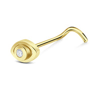 Evil Eye Crystal Curved Nose Stud NSKB-1746