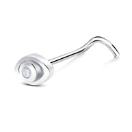 Evil Eye Crystal Curved Nose Stud NSKB-1746