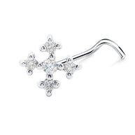 Shining Cross Curved Nose Stud NSKB-1913