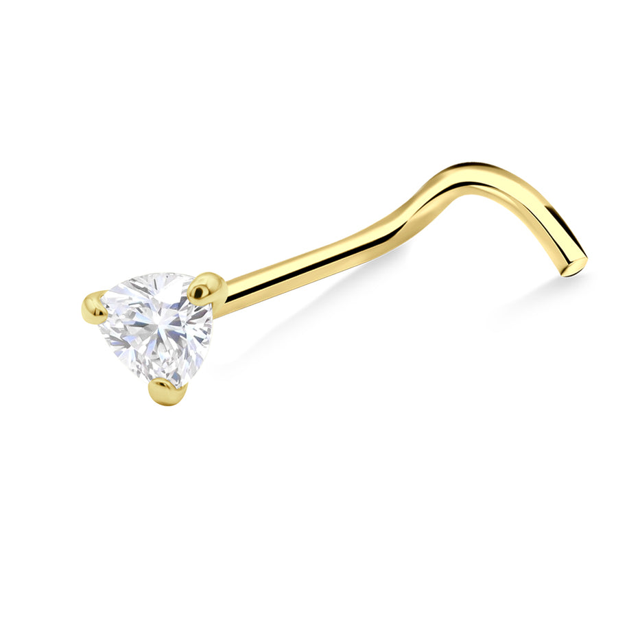 Heart CZ Shaped Curved Nose Stud NSKB-1923