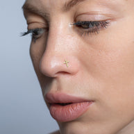 Lovely Cross CZ Curved Nose Stud NSKB-1924