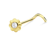 Flower Shaped Curved Nose Stud NSKB-1928