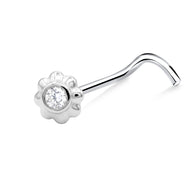 Flower Shaped Curved Nose Stud NSKB-1928