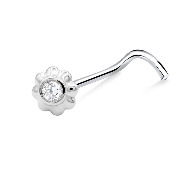 Flower Shaped Curved Nose Stud NSKB-1928