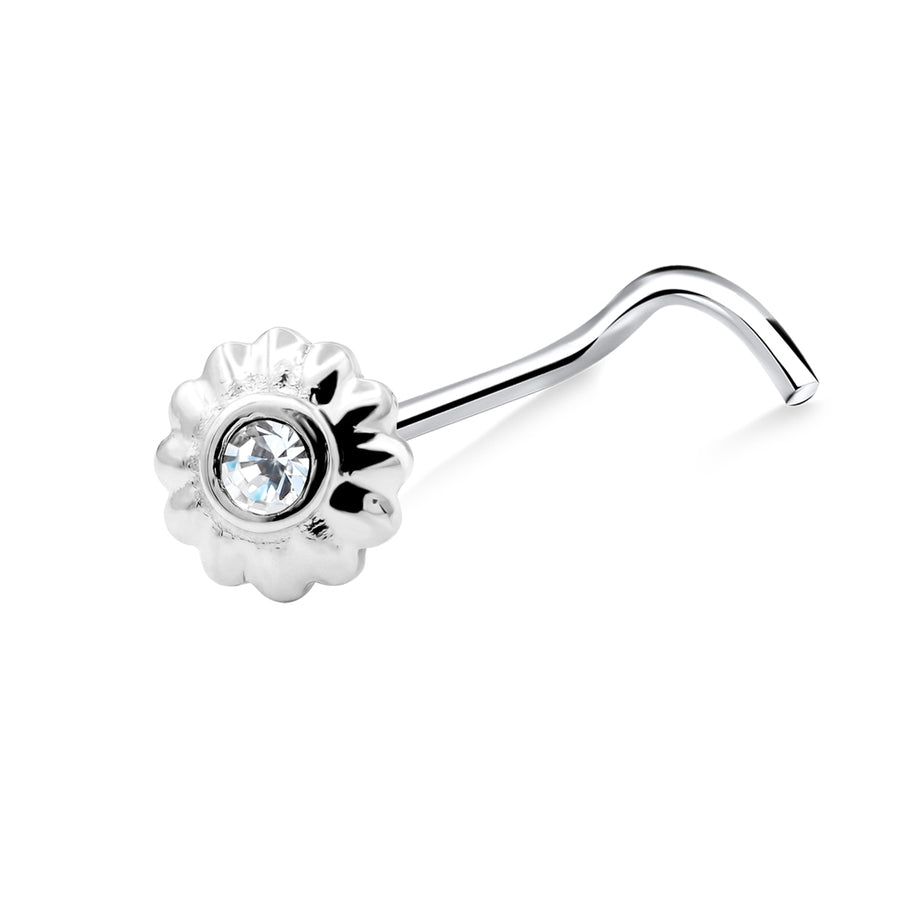 Flower Shaped Curved Nose Stud NSKB-1929