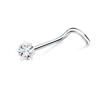 Prong Set Star Curved Nose Stud NSKB-1931