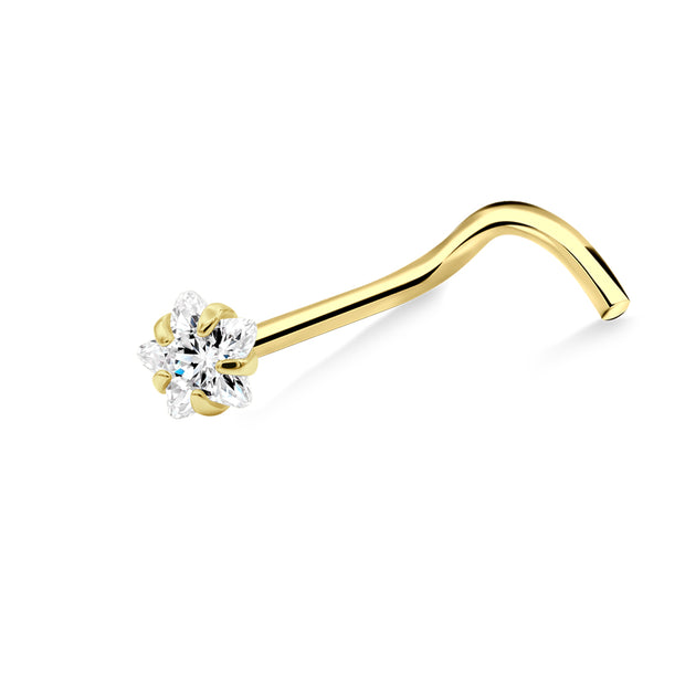 Little Star Shaped Curved Nose Stud NSKB-1936