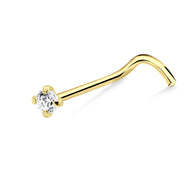 Round Stone CZ Curved Nose Stud NSKB-1937