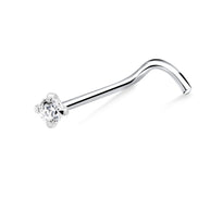 Round Stone CZ Curved Nose Stud NSKB-1937