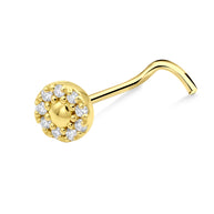Round Shaped with CZ Curved Nose Stud NSKB-1940