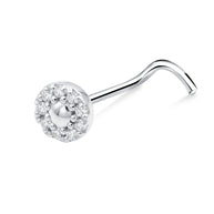 Round Shaped with CZ Curved Nose Stud NSKB-1940