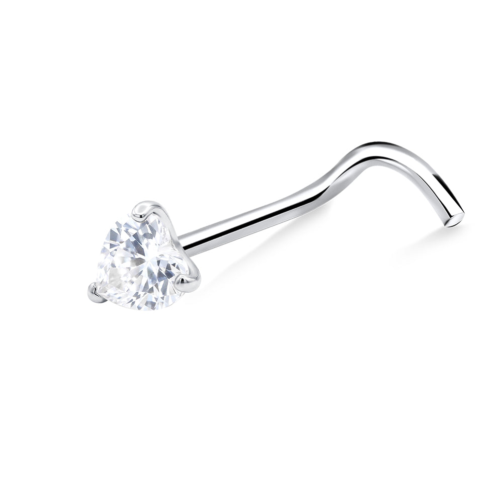 Heart Shaped Curved Nose Stud NSKB-1958