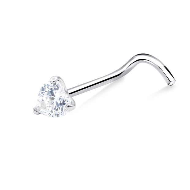 Heart Shaped Curved Nose Stud NSKB-1958