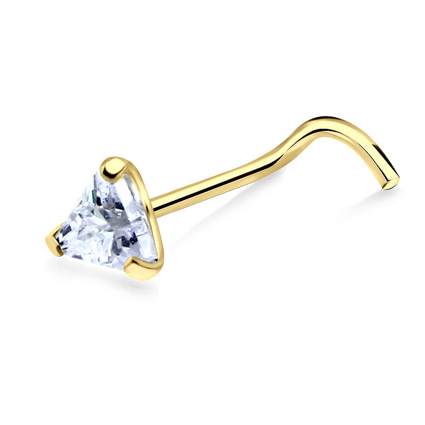 925 Triangular Stone Curved Nose Stud NSKB-824