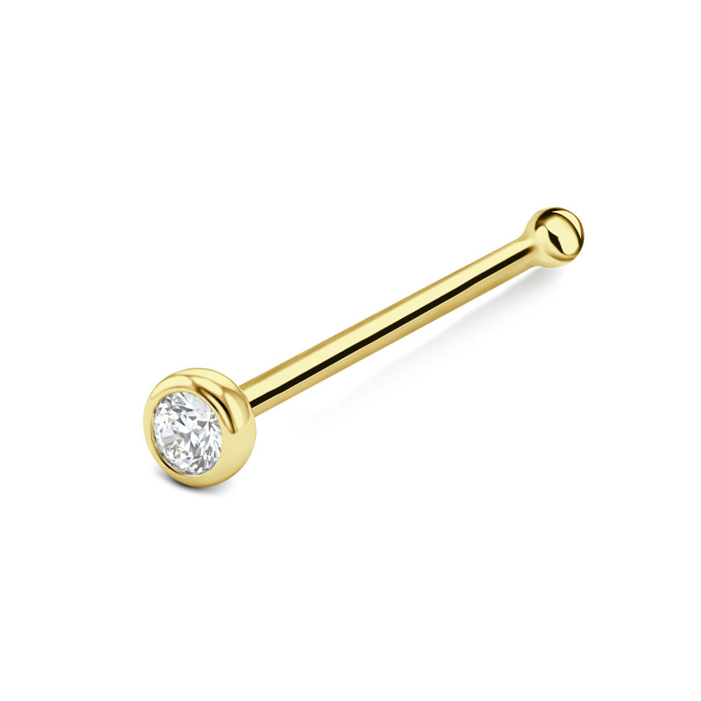 Classic Round Bezel Nose Stud NSKD-1897