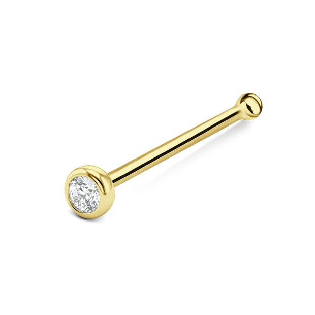 Classic Round Bezel Nose Stud NSKD-1897