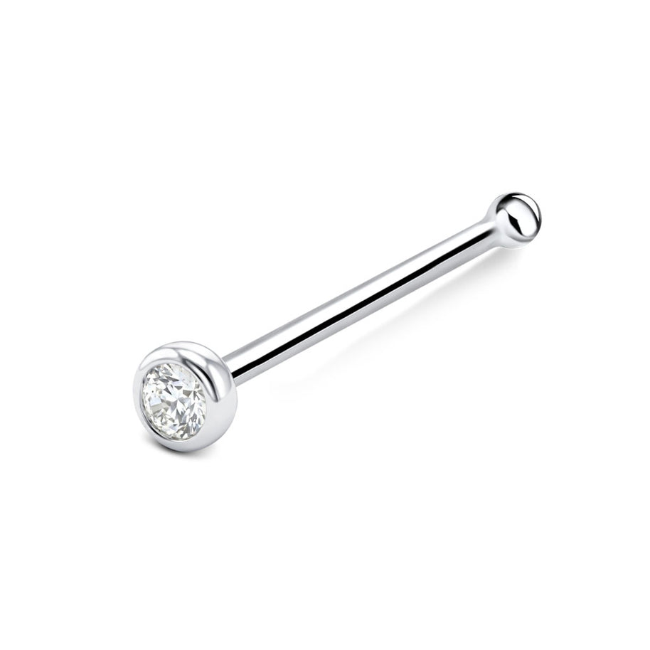 Classic Round Bezel Nose Stud NSKD-1897