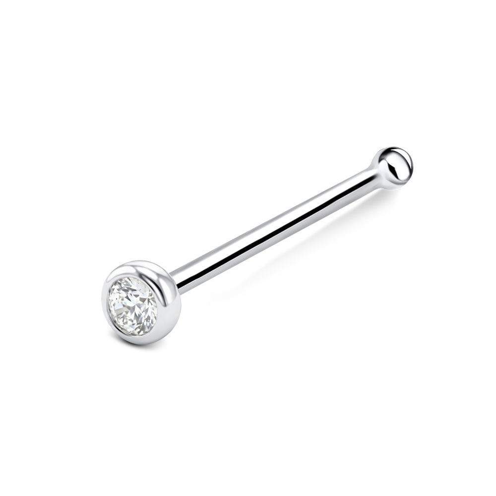Classic Round Bezel Nose Stud NSKD-1897