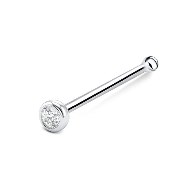 Classic Round Bezel Nose Stud NSKD-1897
