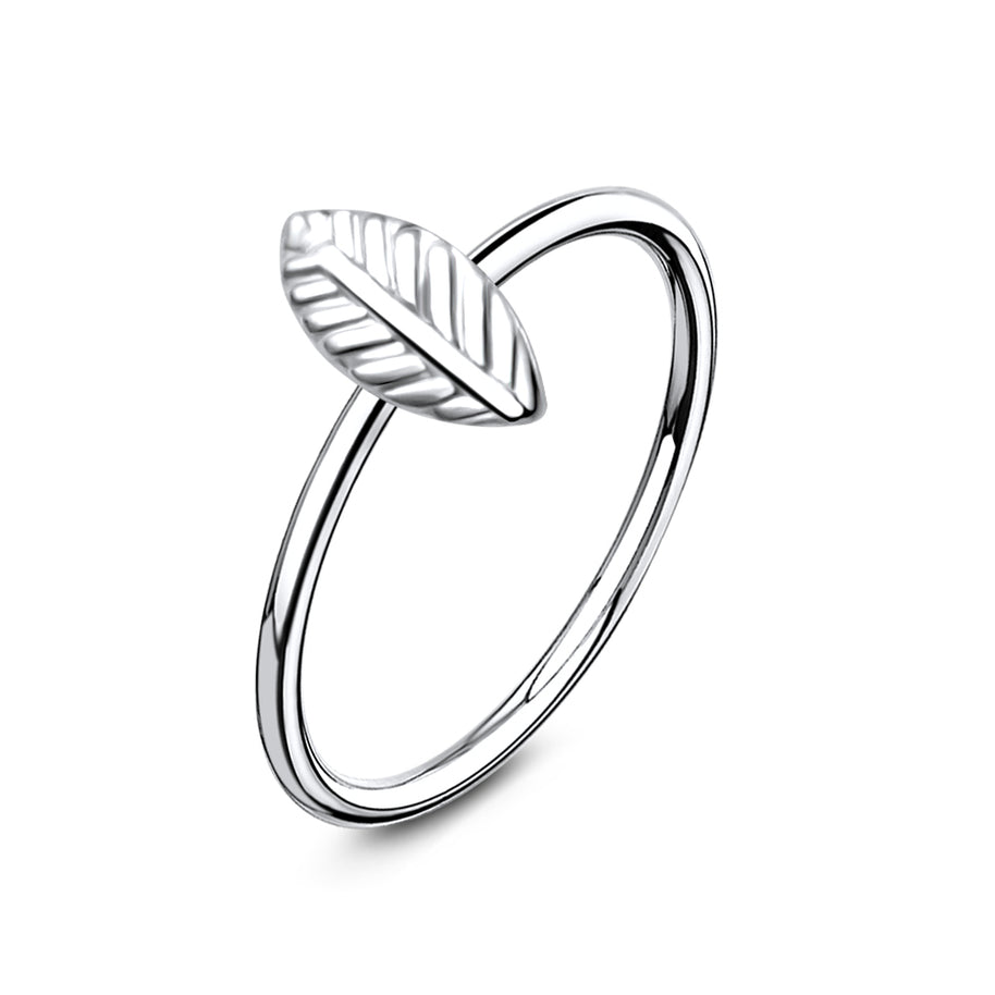 Sterling Silver Leaf Nose Ring NSKR-09