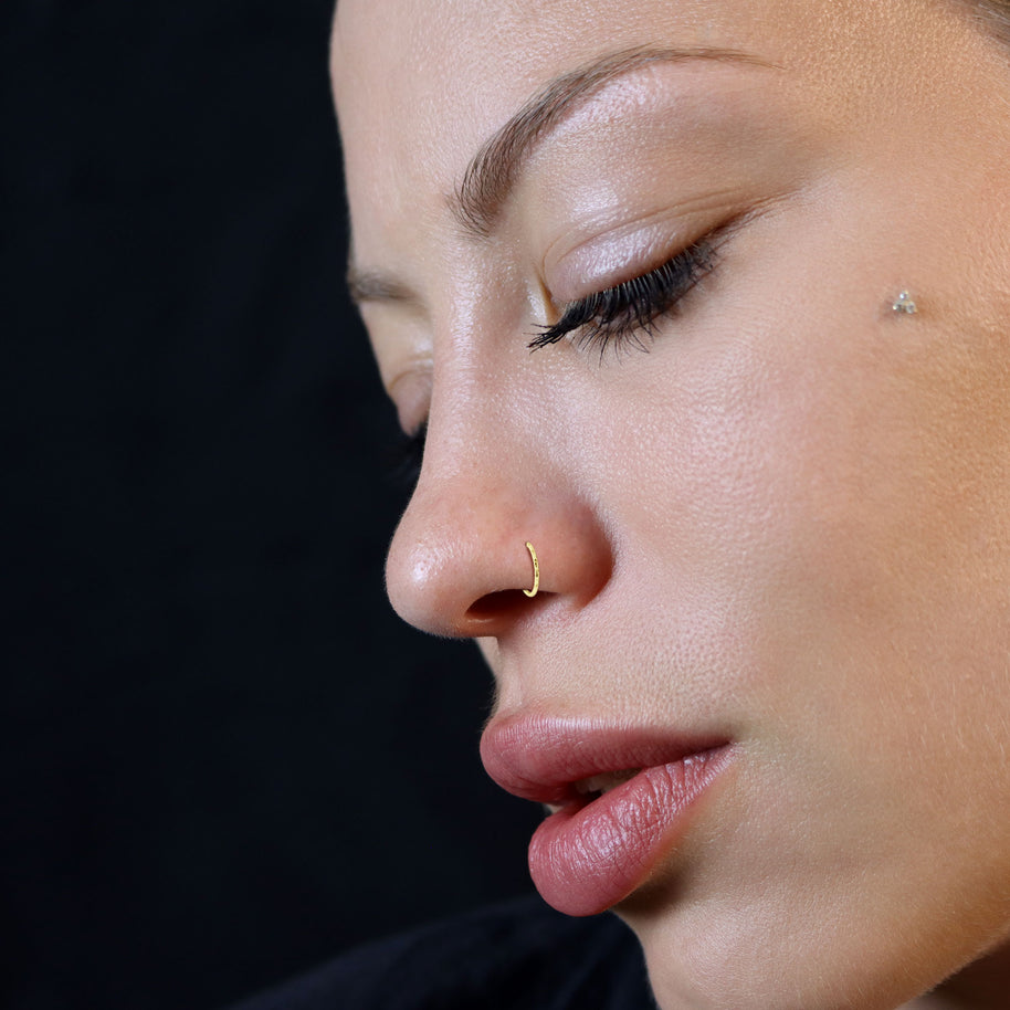 Hammered Texture Nose Ring NSKR-1083