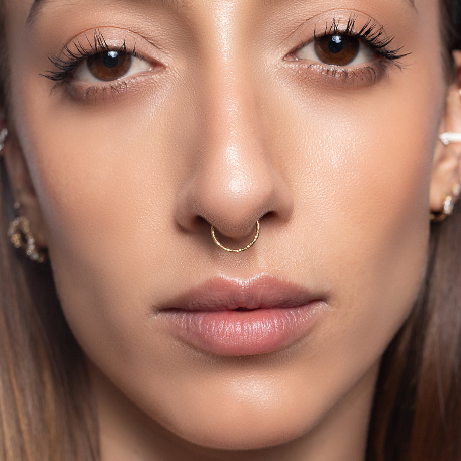 Diamond-Cut Faceted Nose Ring NSKR-1084