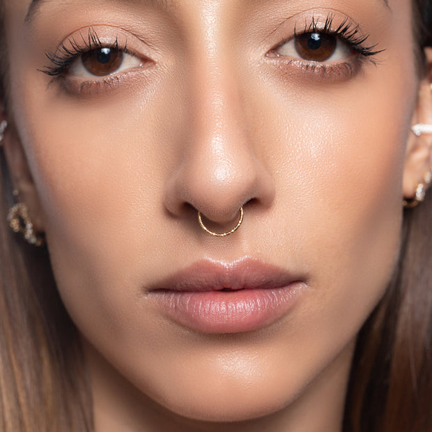 Diamond-Cut Faceted Nose Ring NSKR-1084