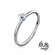 Round Rhinestone Nose Ring NSKR-15