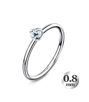 Round Rhinestone Nose Ring NSKR-15