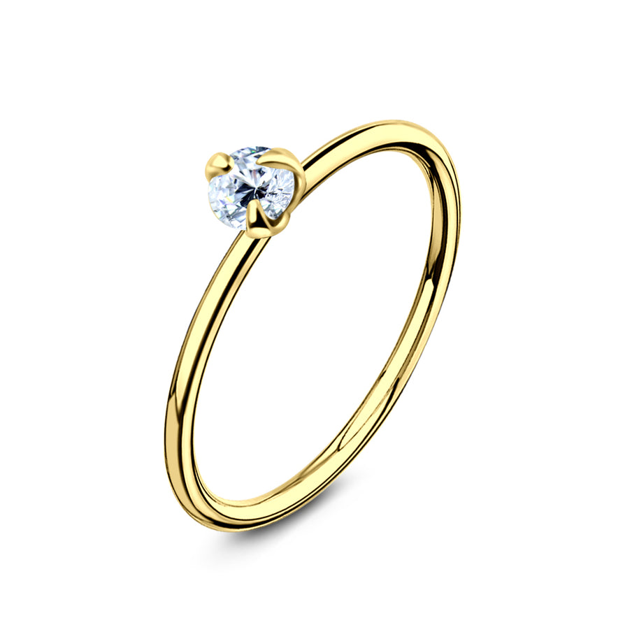 Round Rhinestone Nose Ring NSKR-15