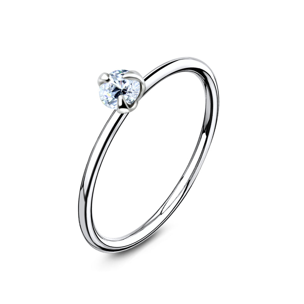 Round Rhinestone Nose Ring NSKR-15