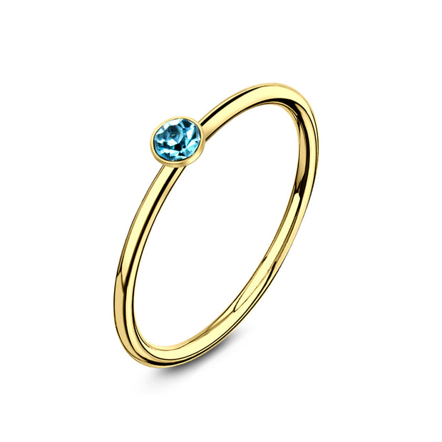 Bezel Set Stone Nose Ring NSKR-18