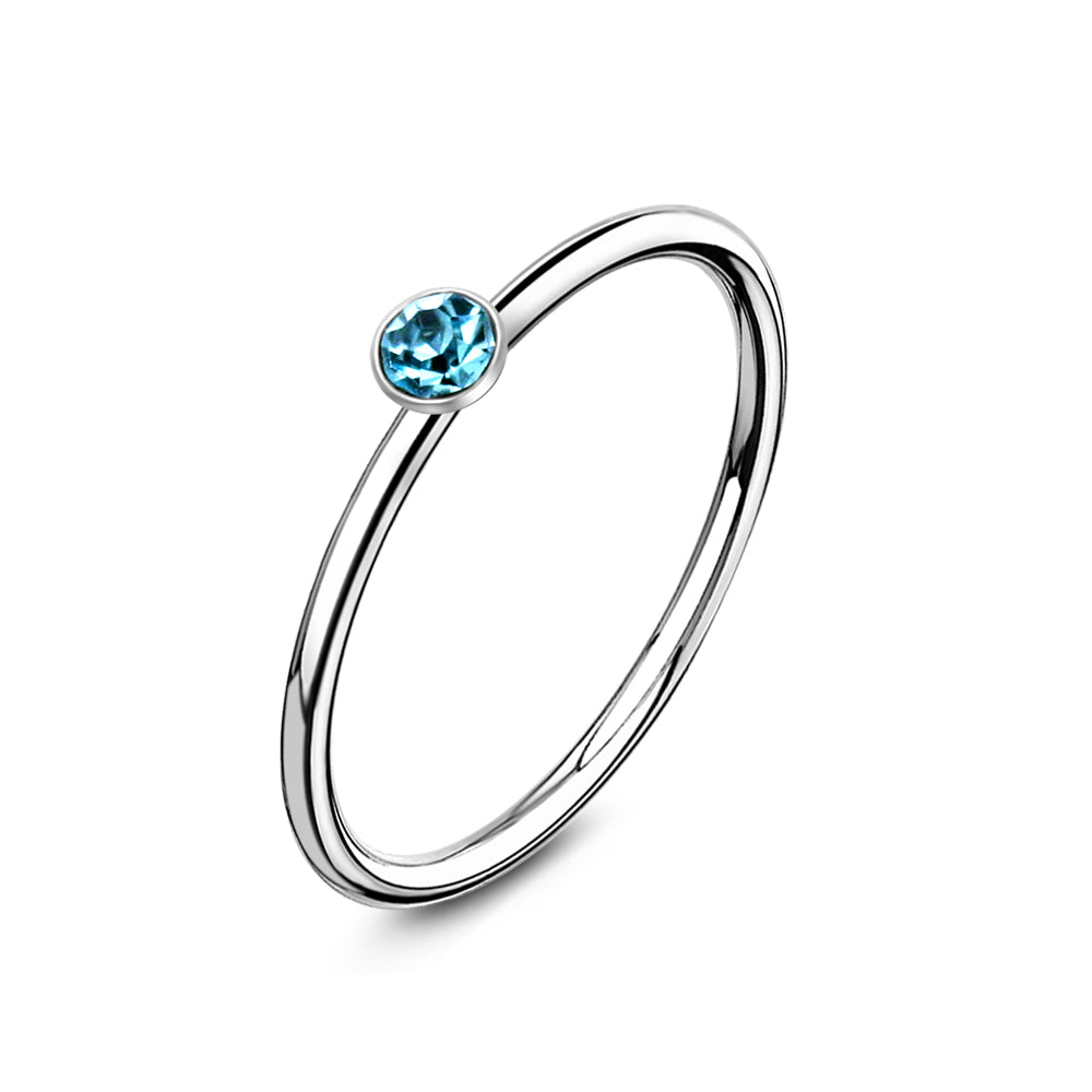 Bezel Set Stone Nose Ring NSKR-18