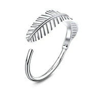 Leaf Style Silver Nose Ring NSKR-72