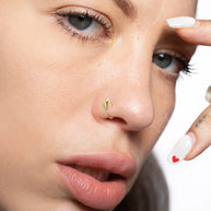 Leaf Style Silver Nose Ring NSKR-72