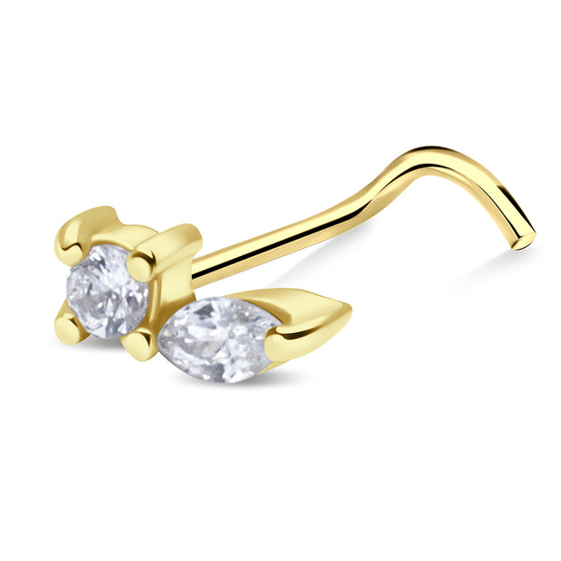 Curved Crystal Cluster Nose Stud NSKZ-1325