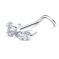 Curved Crystal Cluster Nose Stud NSKZ-1325