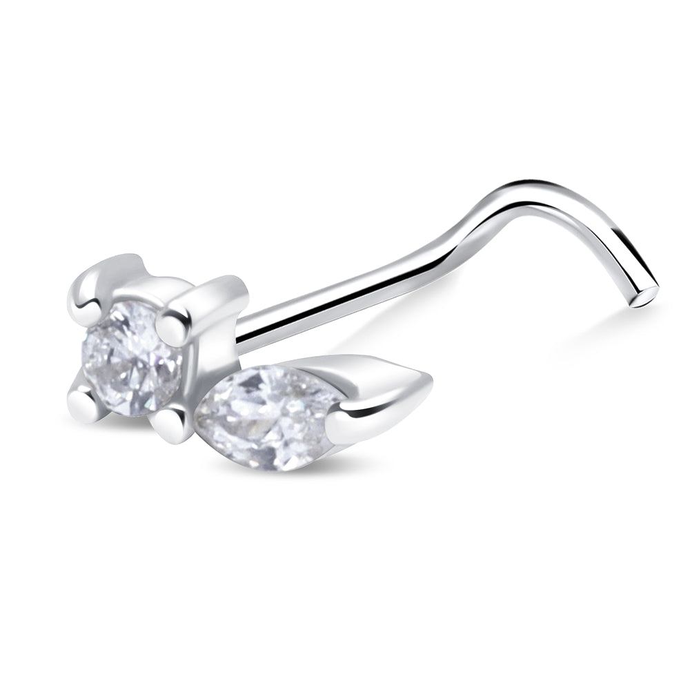 Curved Crystal Cluster Nose Stud NSKZ-1325