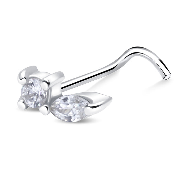 Curved Crystal Cluster Nose Stud NSKZ-1325