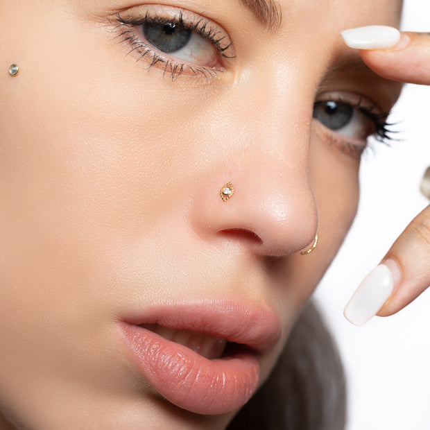 Eye Crystal Curved Nose Stud NSKZ-1747