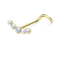 Curved Crystal Cluster Nose Stud NSKZ-1760