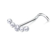 Curved Crystal Cluster Nose Stud NSKZ-1760